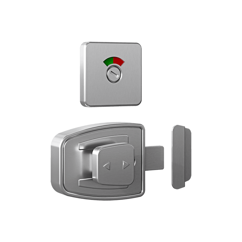 Lera Slide Lock & Emergency Release Indicator Set in Satin Stainless Steel - LERA_ERLOCK_SS