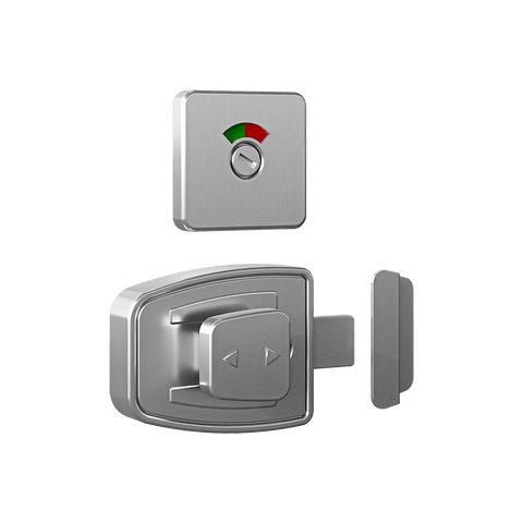 Lera Slide Lock & Emergency Release Indicator Set in Satin Stainless Steel - LERA_ERLOCK_SS