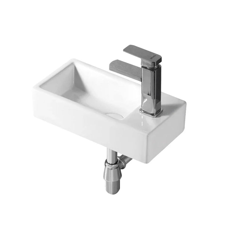 Xenon Gloss White Wall Hung Ceramic Basin 400x200mm