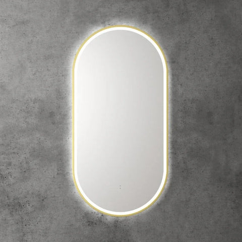 Pill Shape LED Mirror Touchless switch with Demister 450x900mm - Frameless / with Frame