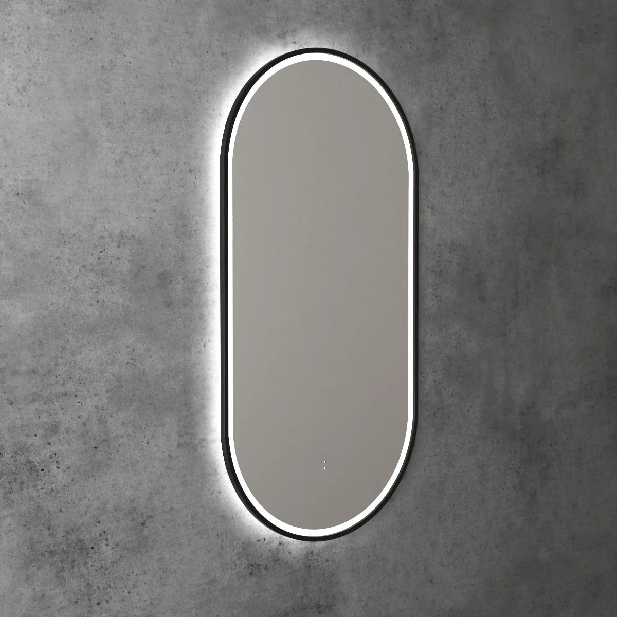 Pill Shape LED Mirror Touchless switch with Demister 450x900mm - Frameless / with Frame