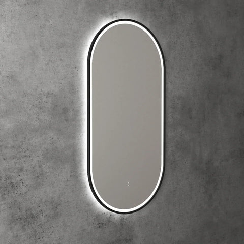 Pill Shape LED Mirror Touchless switch with Demister 450x900mm - Frameless / with Frame