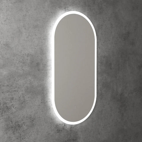 Pill Shape LED Mirror Touchless switch with Demister 450x900mm - Frameless / with Frame