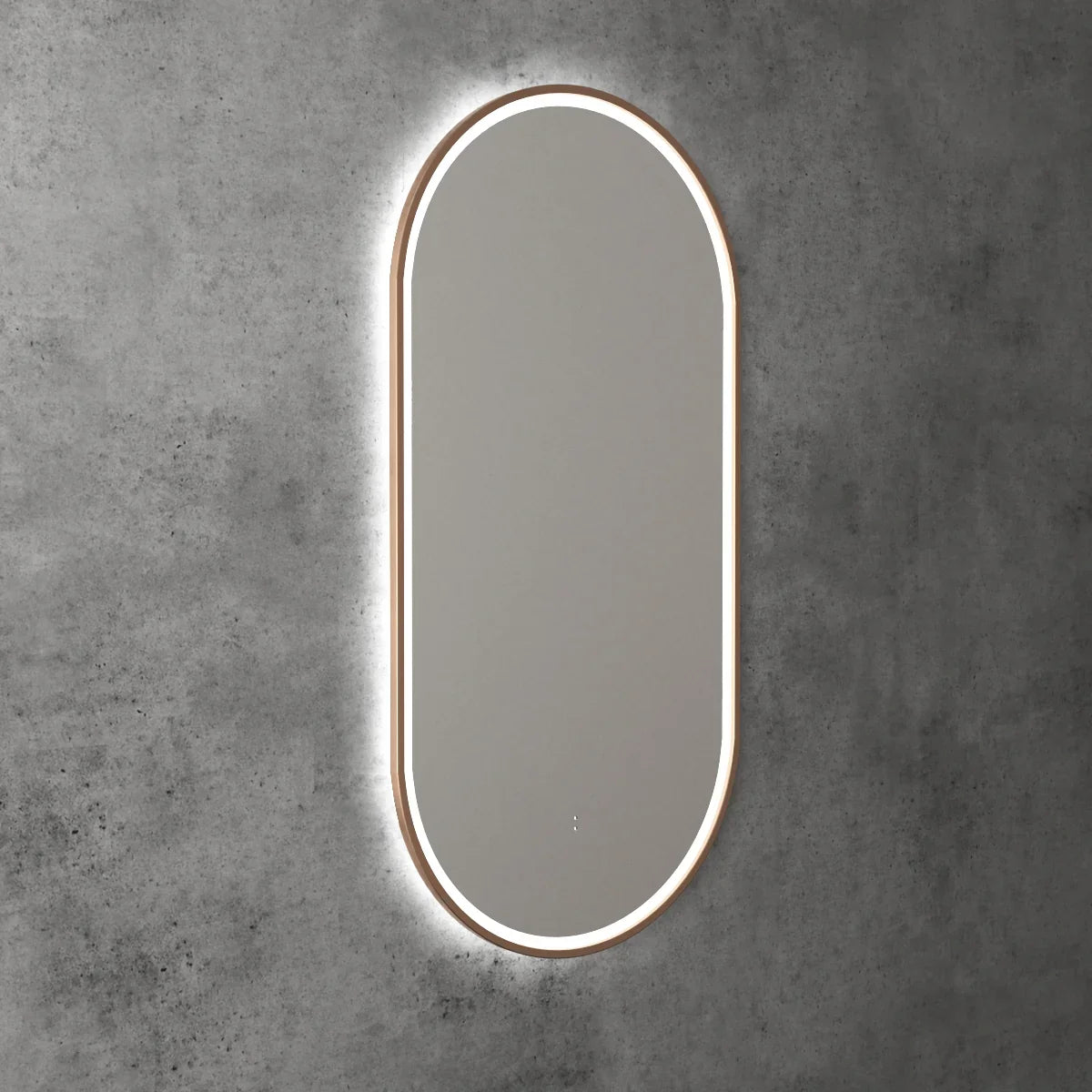 Pill Shape LED Mirror Touchless switch with Demister 450x900mm - Frameless / with Frame