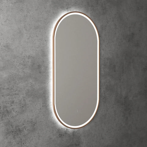 Pill Shape LED Mirror Touchless switch with Demister 450x900mm - Frameless / with Frame