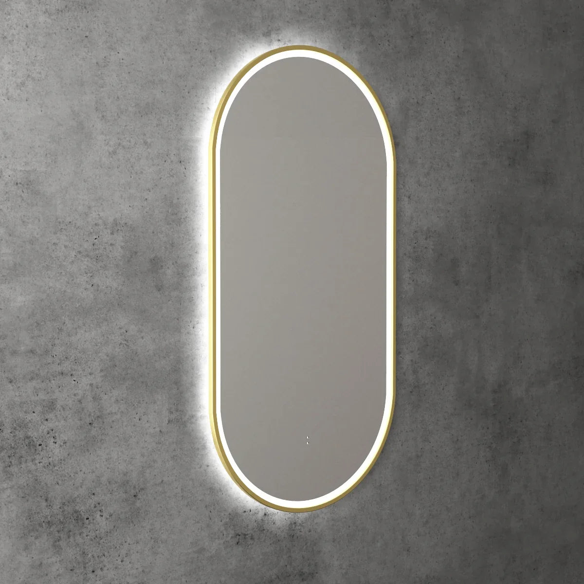 Pill Shape LED Mirror Touchless switch with Demister 450x900mm - Frameless / with Frame