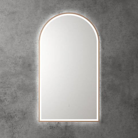 Arched Shape LED Mirror Touchless switch with Demister 500x900mm - Frameless / with Frame