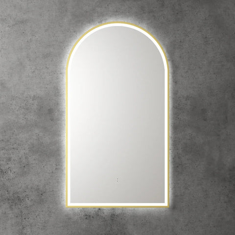Arched Shape LED Mirror Touchless switch with Demister 500x900mm - Frameless / with Frame