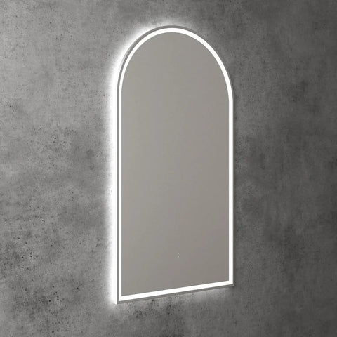 Arched Shape LED Mirror Touchless switch with Demister 500x900mm - Frameless / with Frame