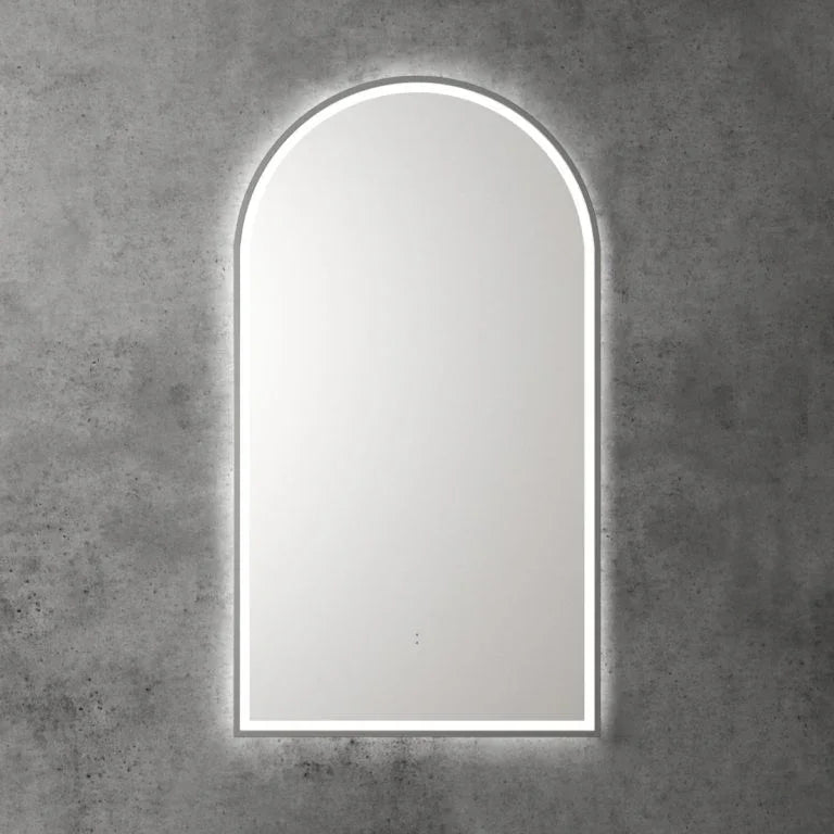 Arched Shape LED Mirror Touchless switch with Demister 500x900mm - Frameless / with Frame