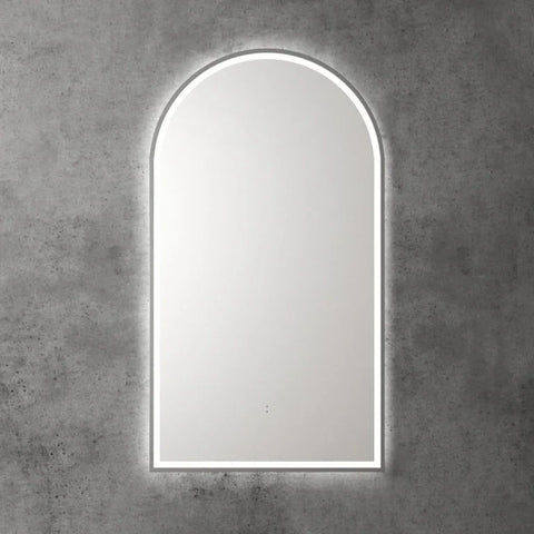 Arched Shape LED Mirror Touchless switch with Demister 500x900mm - Frameless / with Frame