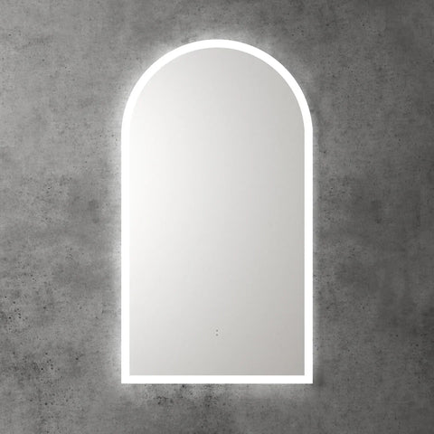 Arched Shape LED Mirror Touchless switch with Demister 500x900mm - Frameless / with Frame