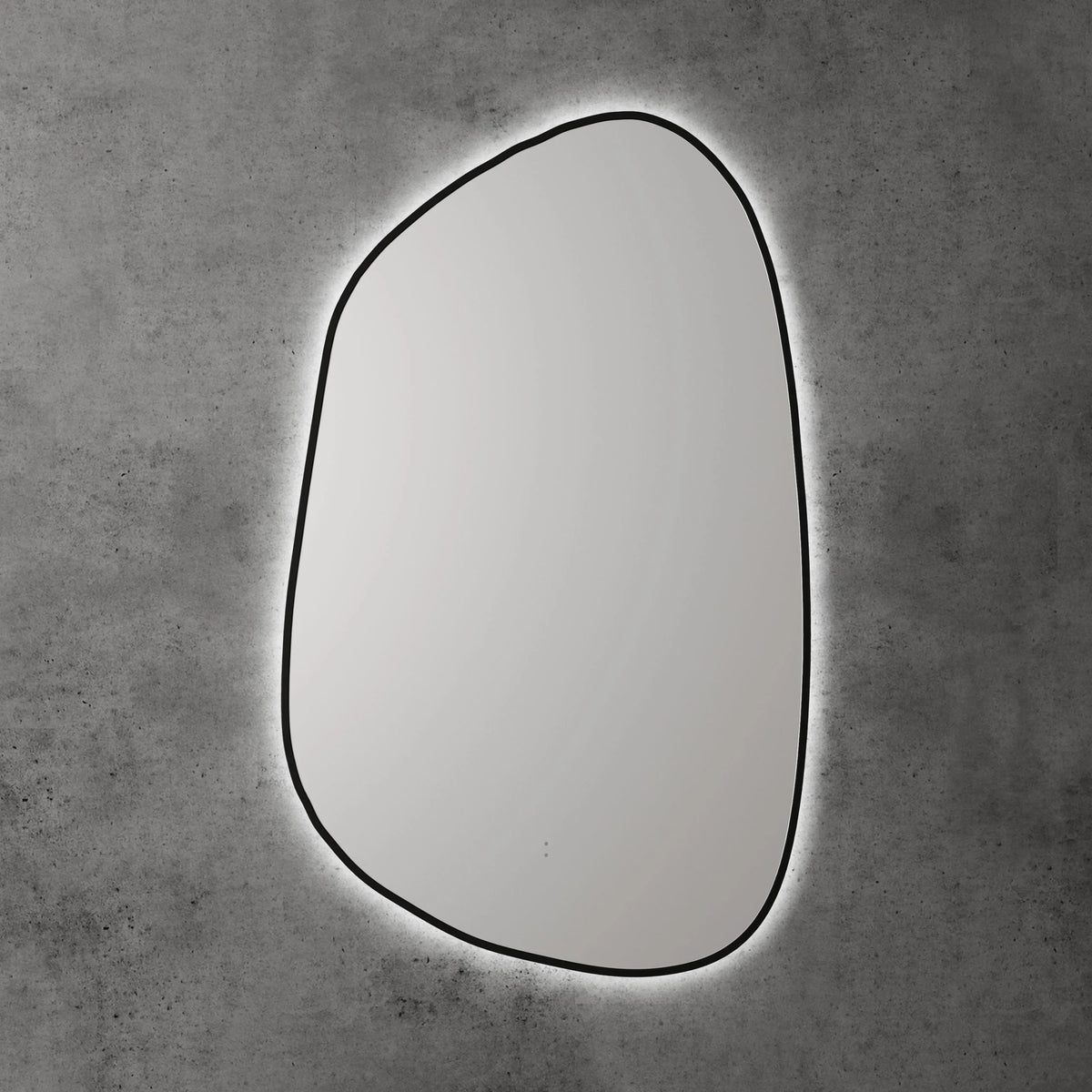 Pebble Shape LED Mirror Touchless switch with Demister 550x900mm - Frameless / with Frame
