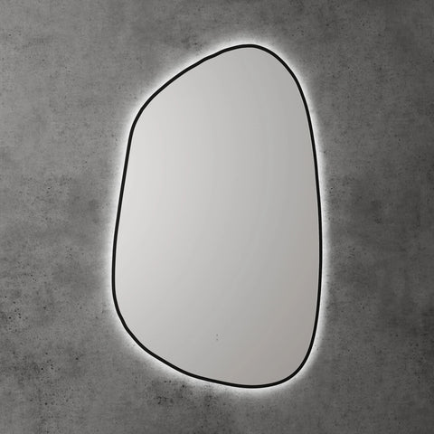 Pebble Shape LED Mirror Touchless switch with Demister 550x900mm - Frameless / with Frame