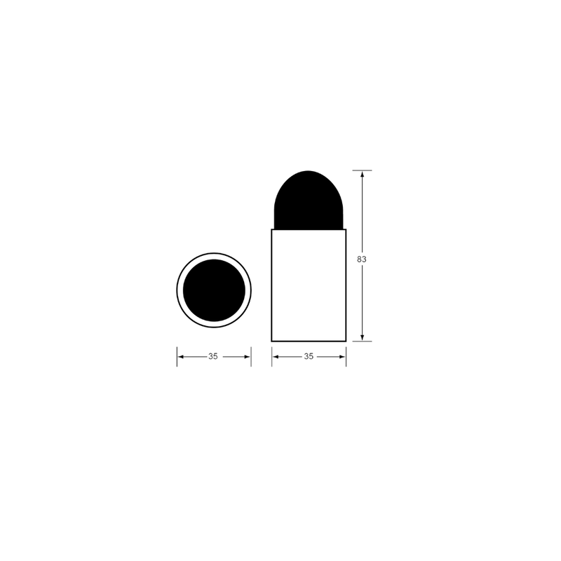 Skirting or Wall Mounted Door Stop in Designer Black - ML0670BLK