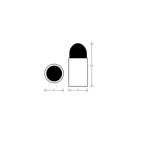 Skirting or Wall Mounted Door Stop in Designer Black - ML0670BLK