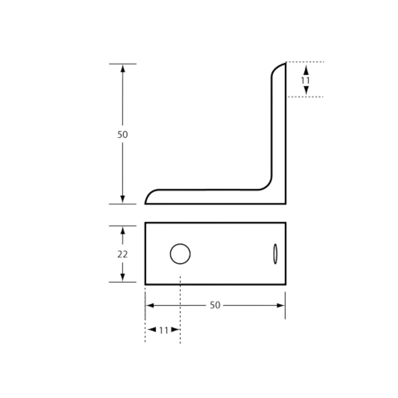 121 Angle Bracket in Graphite - ML121_6MMCSK_GRAPHITE