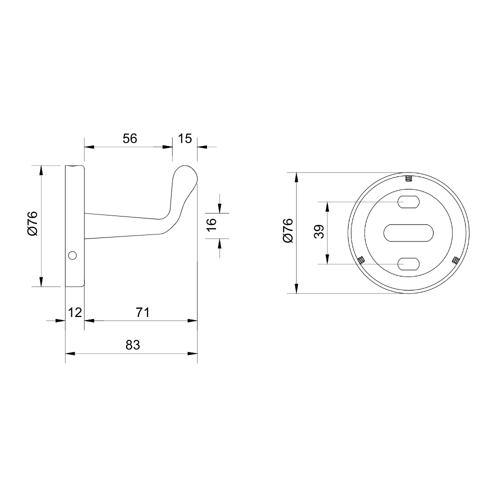 Heavy Duty Robe Hook in Polished Stainless Steel - ML216B