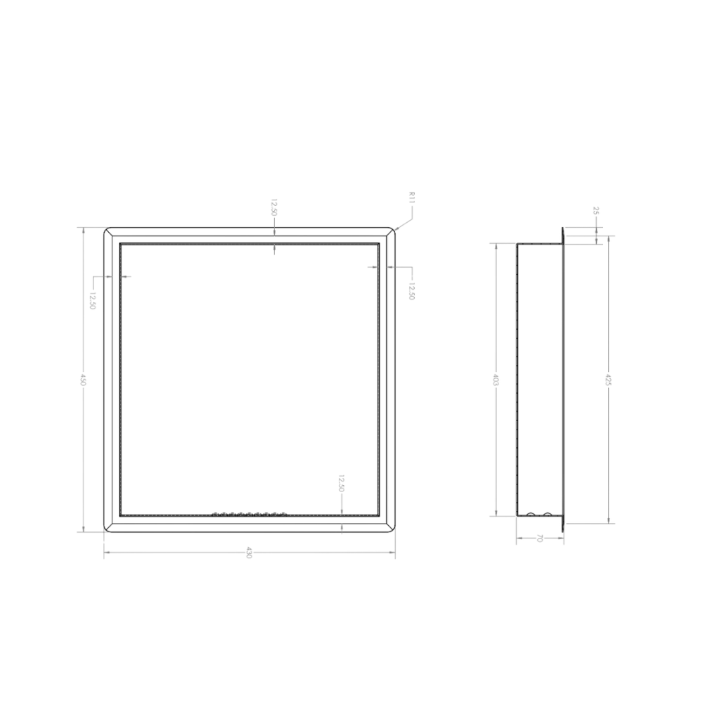 Recessed Large Soap & Shampoo Holder in White - ML236L_WHT