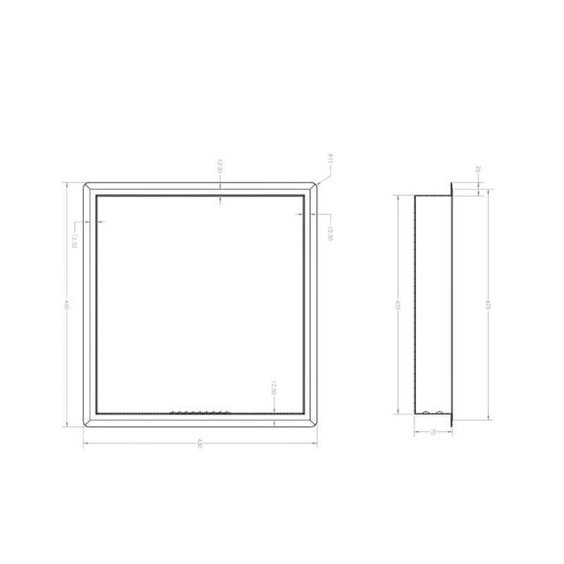 Recessed Large Soap & Shampoo Holder in White - ML236L_WHT