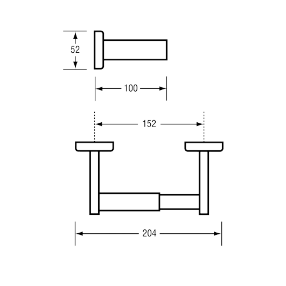 Single Toilet Roll Holder in Polished Stainless Steel - ML255B