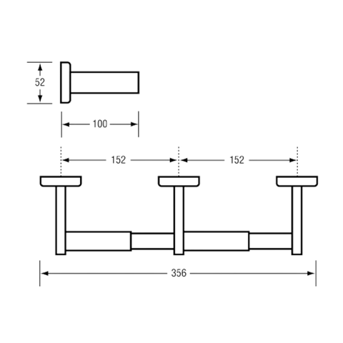 Double Toilet Roll Holder in Polished Stainless Steel - ML256B