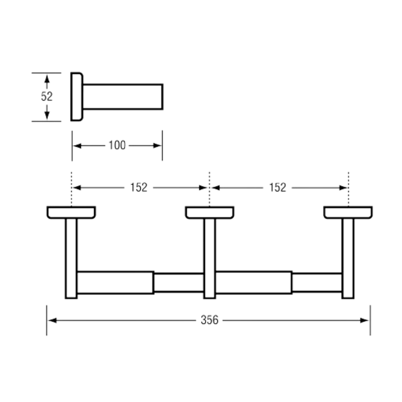 Double Toilet Roll Holder in Satin Stainless Steel - ML256S