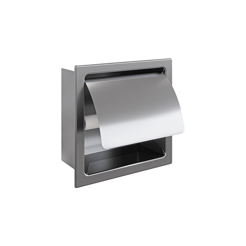 Recessed Single Toilet Roll Holder in Satin Stainless Steel - ML261_S