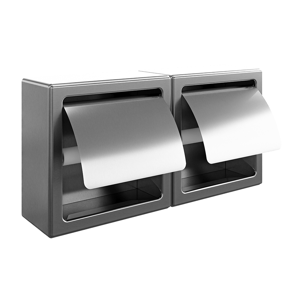 Surface Mounted Double Toilet Roll Holder in Satin Stainless Steel - ML263SM_S