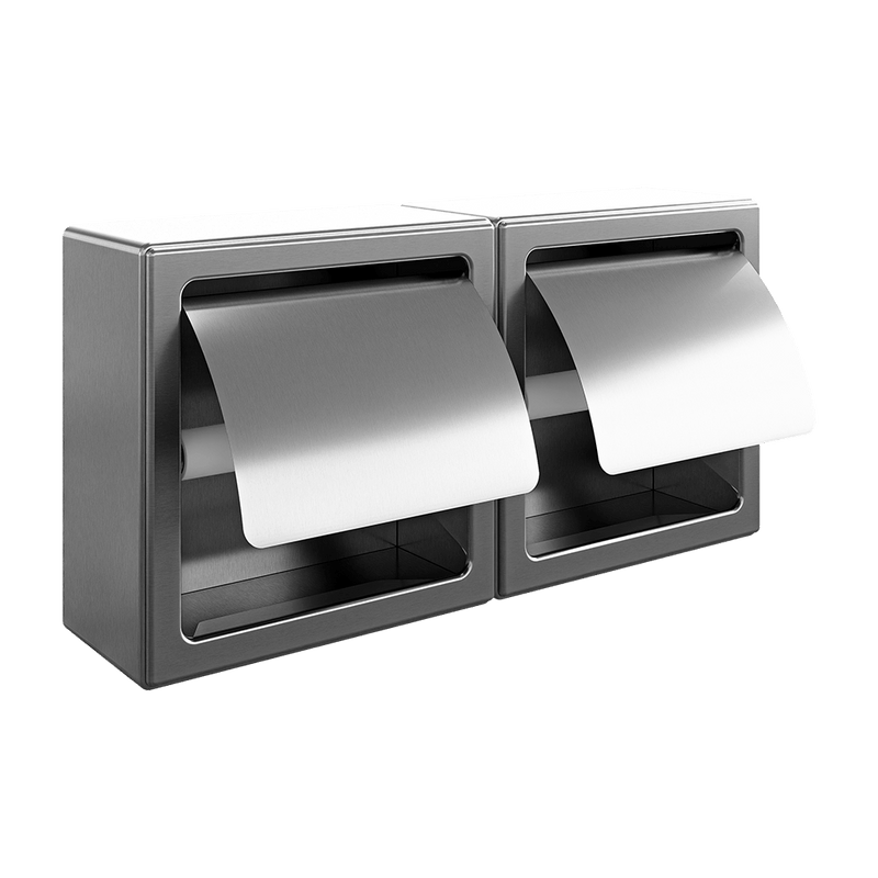 Surface Mounted Double Toilet Roll Holder in Satin Stainless Steel - ML263SM_S