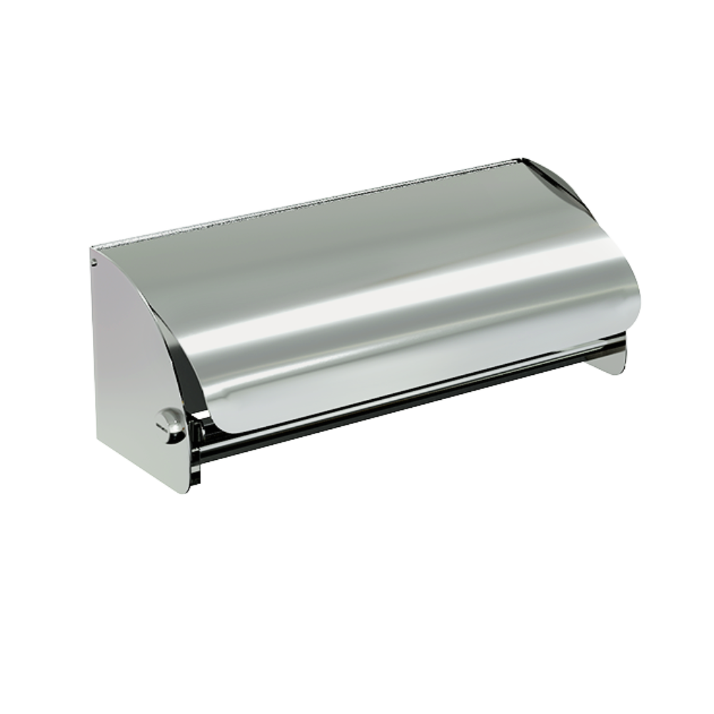 Double Toilet Roll Holder Lockable in Polished Stainless Steel - ML267PSS