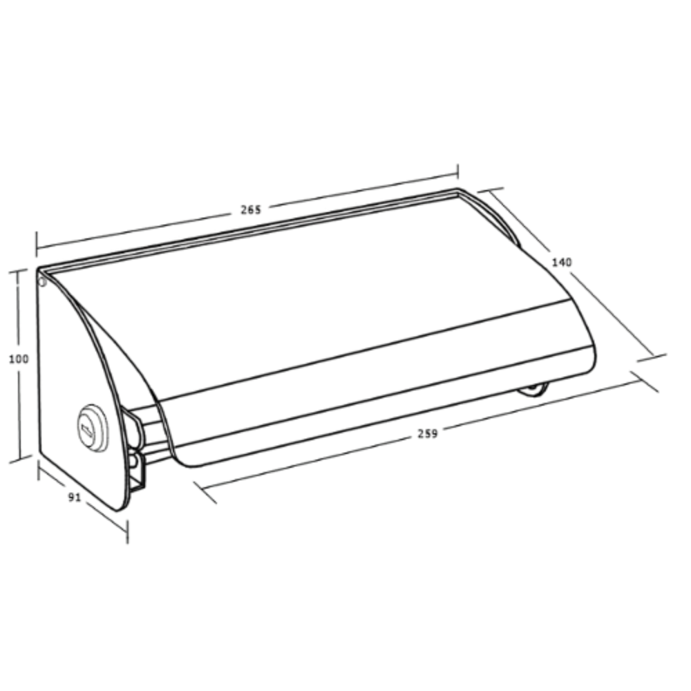 Double Toilet Roll Holder Lockable in Polished Stainless Steel - ML267PSS