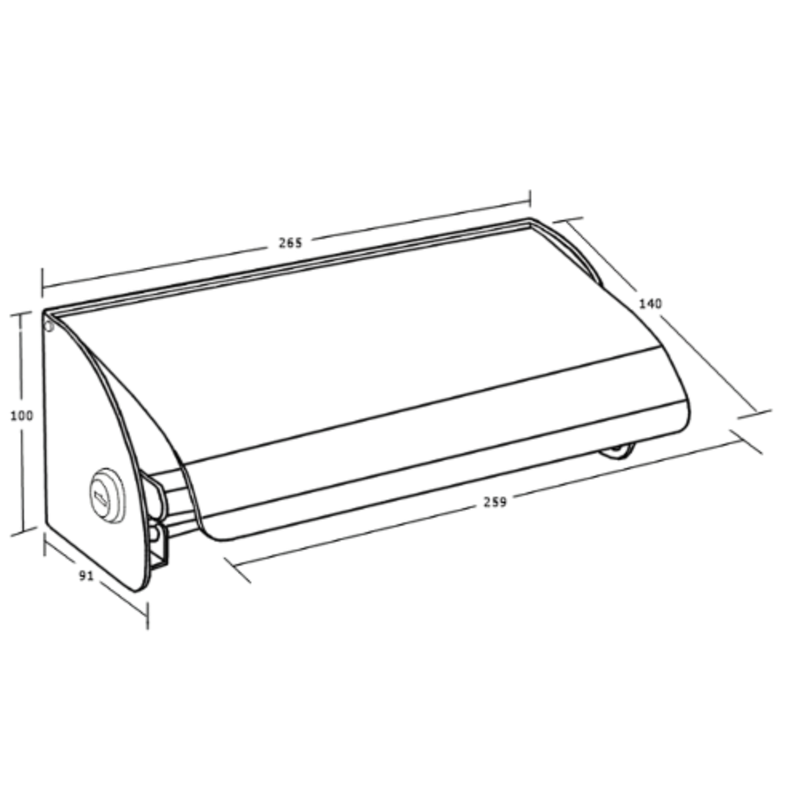 Double Toilet Roll Holder Lockable in Polished Stainless Steel - ML267PSS