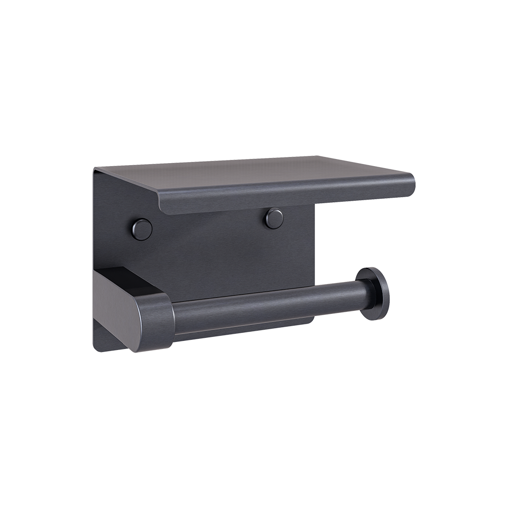 Single Toilet Roll Holder with Shelf in Graphite - ML268_TRH_GRAPHITE