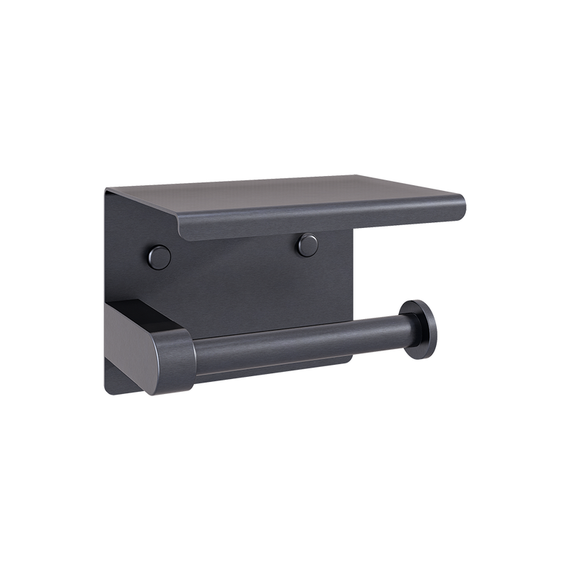 Single Toilet Roll Holder with Shelf in Graphite - ML268_TRH_GRAPHITE