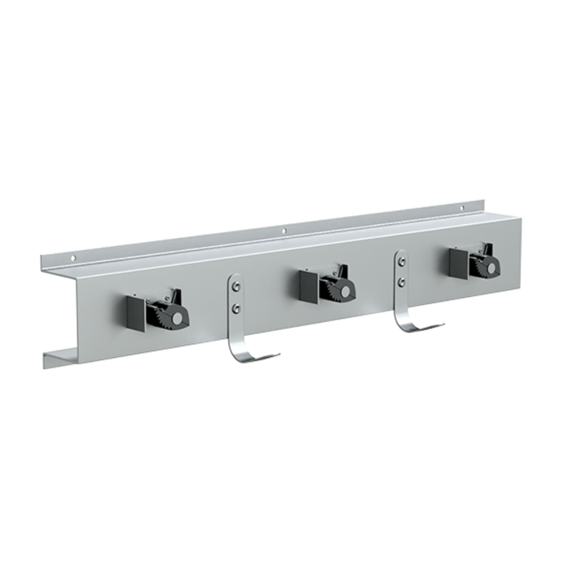 Mop & Broom Holder with Hooks in Satin Stainless Steel - ML983_3