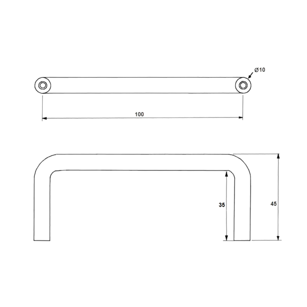 100mm Pull Handle in Satin Stainless Steel - ML308