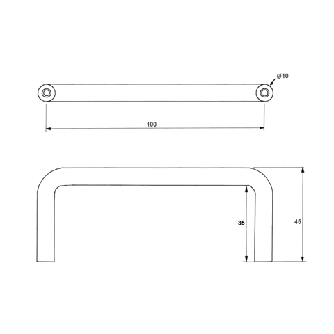 100mm Pull Handle in Satin Stainless Steel - ML308