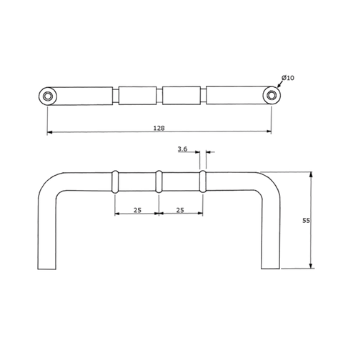 D-Pull Handle with Rubber Stopper in Designer Black - ML315R_DESIGNER