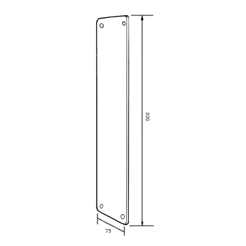 Push Plate in Satin Stainless Steel - ML4058