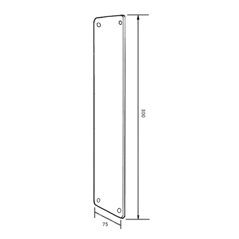 Push Plate in Satin Stainless Steel - ML4058