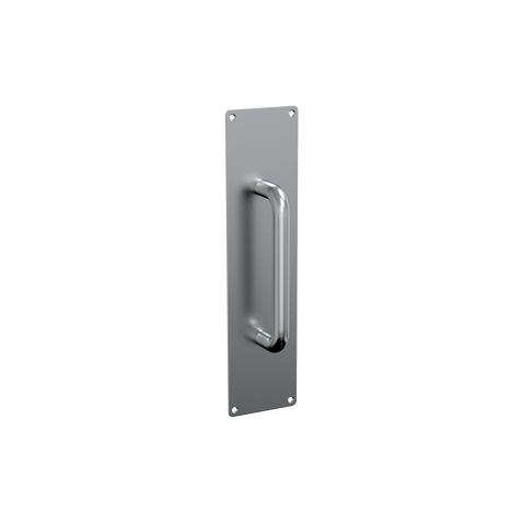 Pull Handle with Plate in Satin Stainless Steel - ML4059
