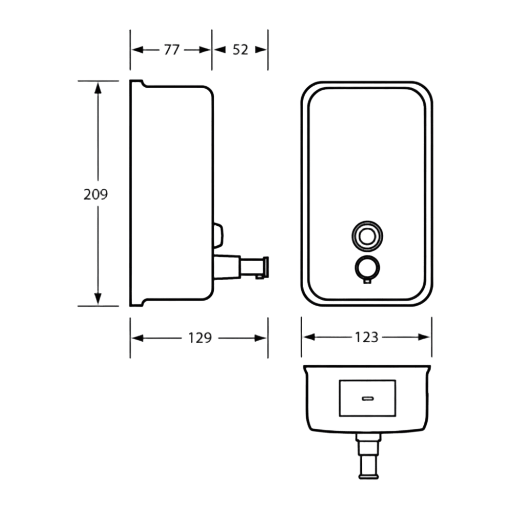 Ellipse Soap Dispenser in Satin Stainless Steel - ML602AS