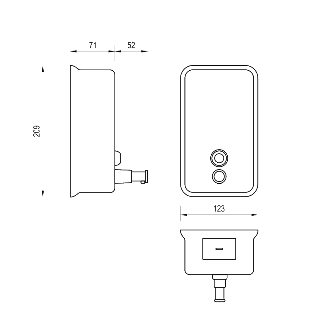 Vertical Soap Dispenser in Satin Stainless Steel - ML605AS_N