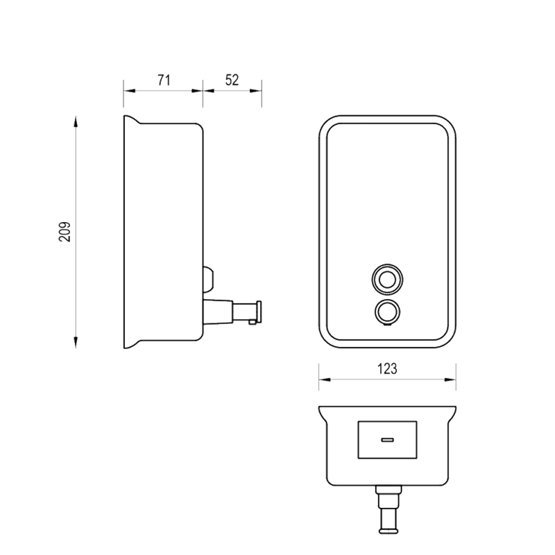 Vertical Soap Dispenser in Satin Stainless Steel - ML605AS_N