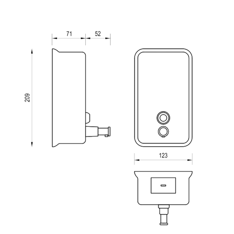 Vertical Soap Dispenser in Satin Stainless Steel - ML605AS_N