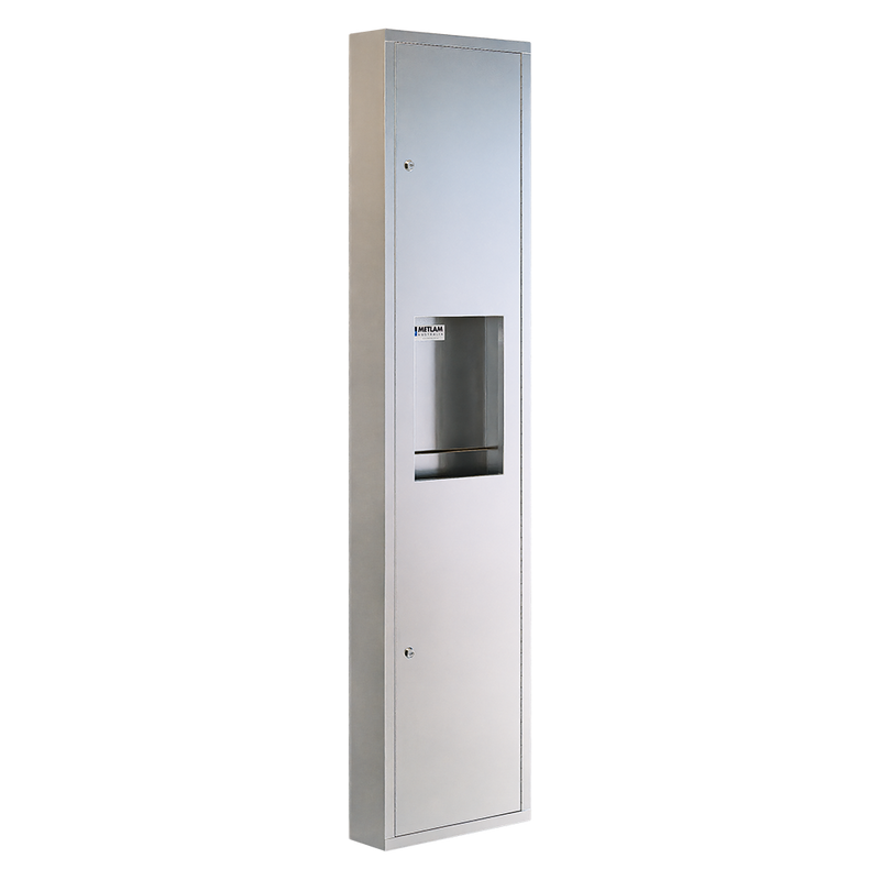 Surface Mounted Paper Towel Dispenser & Waste Receptacle in Satin Stainless Steel - ML706_SM_MK3