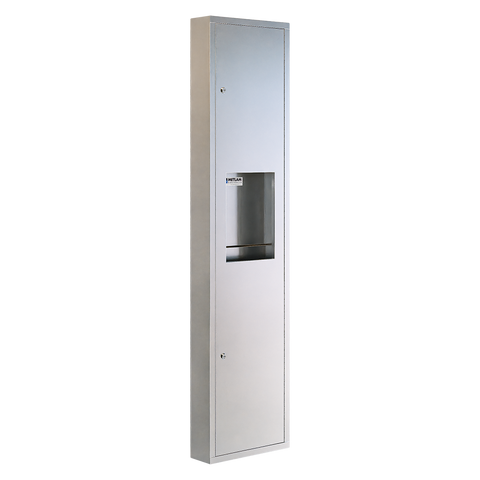 Surface Mounted Paper Towel Dispenser & Waste Receptacle in Satin Stainless Steel - ML706_SM_MK3