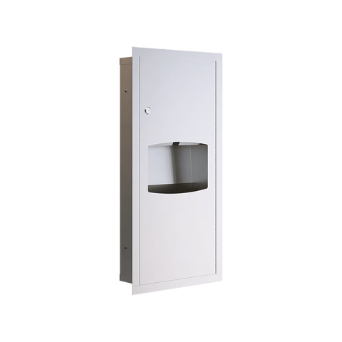 Recessed Paper Towel Dispenser & Waste Receptacle in Satin Stainless Steel - ML710_REC_MK3