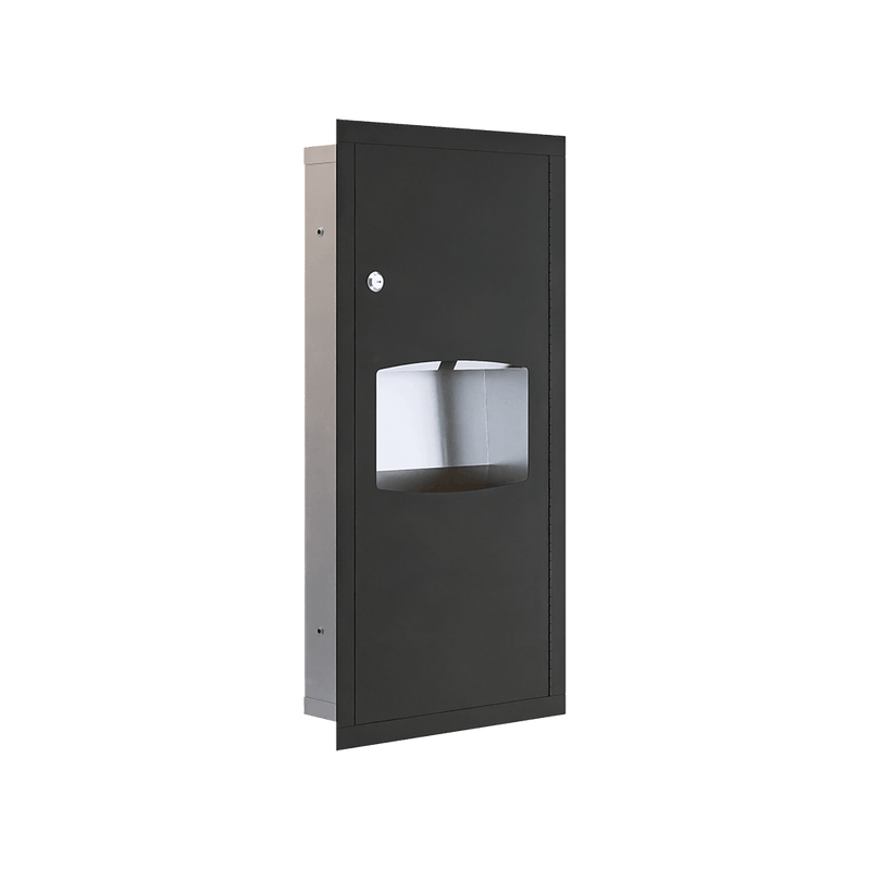 Recessed Paper Towel Dispenser & Waste Receptacle in Designer Black - ML710_REC_MK3_DESIGNER